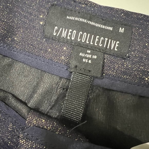 C/MEO Collective Gold/Blue Glitter Pants Size Medium - Picture 7 of 8